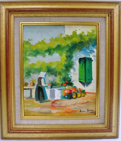 Louis SUIRE (1899-1987) Maison aux fleurs huile 2