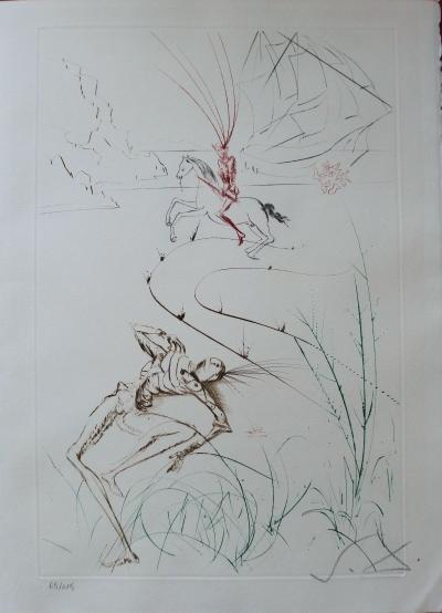 Salvador Dali - The Last Fight of Tristan, original signed engraving 2