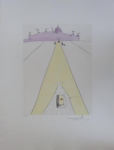 Salvador DALI: God, Time, Space and the Pope - Original signed etching 2