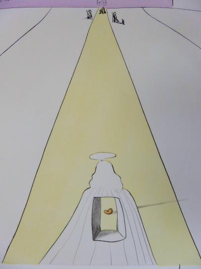 Salvador DALI: God, Time, Space and the Pope - Original signed etching 2