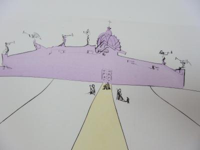 Salvador DALI: God, Time, Space and the Pope - Original signed etching 2