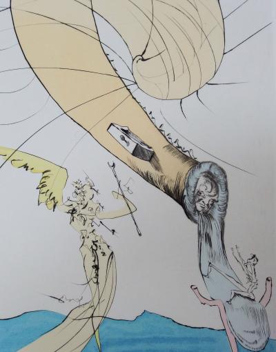 Salvador DALI : Psychanalyse, Freud à la Tête d’Escargot - Gravure originale signée 2