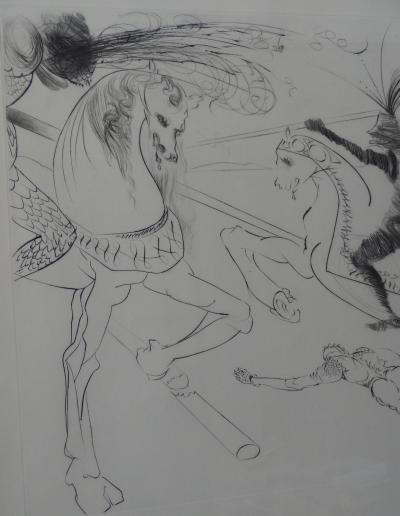 Salvador DALI : La Déroute de San Romano - Gravure originale Signée 2
