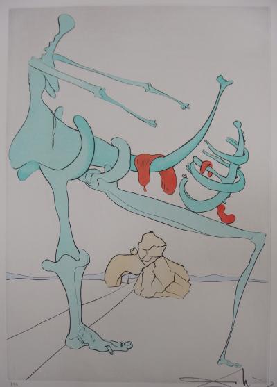 Salvador DALI : Silhouette en vert (Maternité) - Gravure originale signée 2