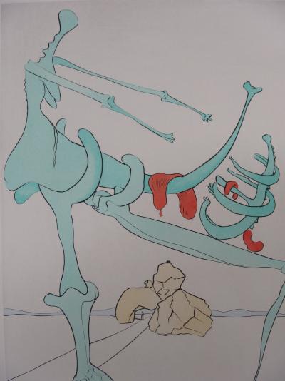 Salvador DALI : Silhouette en vert (Maternité) - Gravure originale signée 2