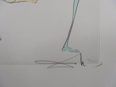Salvador DALI : Silhouette en vert (Maternité) - Gravure originale signée 2