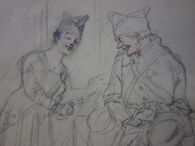 Georges CONRAD : Rencontre charnelle, Dessin original, signé 2