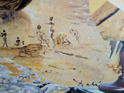 Salvador DALI : L'arrivée en Amérique - Affiche originale signée 2