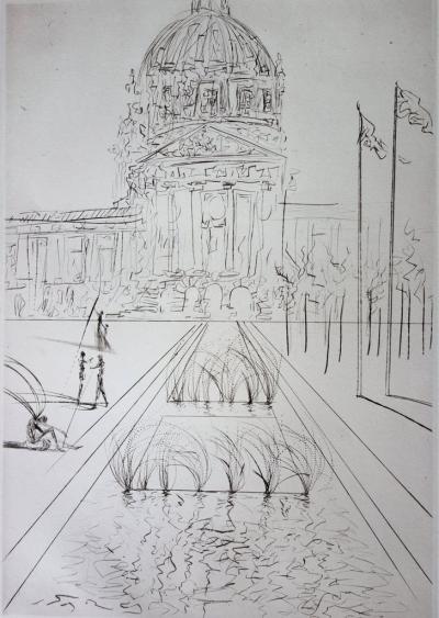 Salvador DALI - San Francisco: City Hall - original signed engraving 2