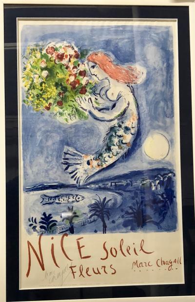 Chagall - Nice Soleil Fleurs, Affiche lithographique, signée au crayon 2