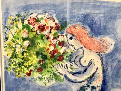 Chagall - Nice Soleil Fleurs, Affiche lithographique, signée au crayon 2