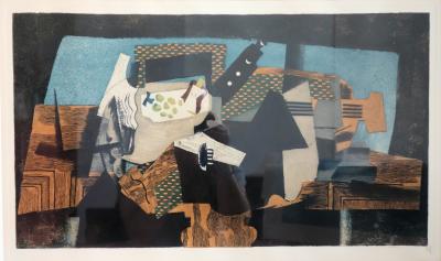 Georges BRAQUE (d’après) : Nature morte cubiste, 1950 - Aquatinte 2