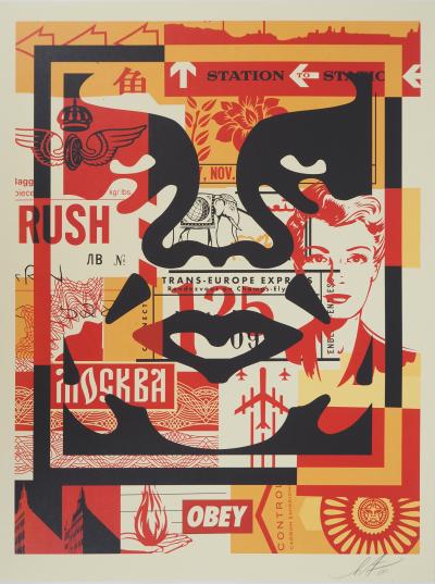 Shepard Fairey (Obey) - Face collage 2 - Lithographie offset originale signée 2