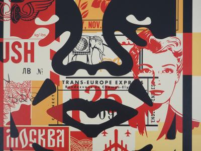Shepard Fairey (Obey) - Face collage 2 - Lithographie offset originale signée 2