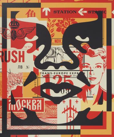 Shepard FAIREY - Face collage II - Sérigraphie signée 2