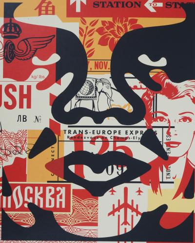 Shepard FAIREY - Face collage II - Sérigraphie signée 2