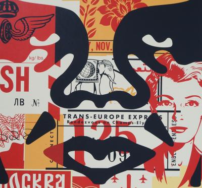 Shepard FAIREY - Face collage II - Sérigraphie signée 2