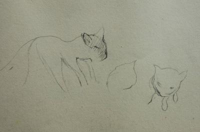Marie LAURENCIN : Les chatons, dessin original signé 2