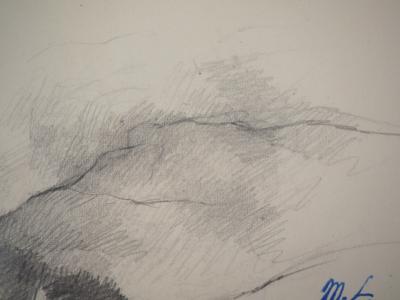 Marie LAURENCIN : Paysage, dessin original signé 2