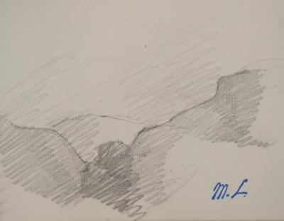 Marie LAURENCIN : Paysage vallonné, dessin original signé 2