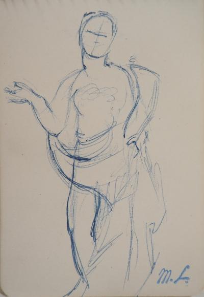 Marie LAURENCIN : Esquisse de nu féminin, dessin original signé 2