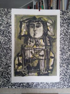 Antoni CLAVE - Enfant à la cage, 1950 - Lithographie originale signée au crayon 2