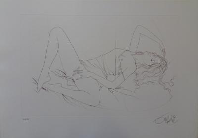 Jean-Baptiste VALADIE : Langoureuse sieste - GRAVURE ORIGINALE SIGNEE 2