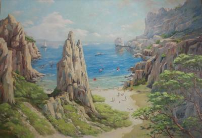 Roger BAUDRY - Les calanques d’En Vau, 1978 - Huile sur toile 2