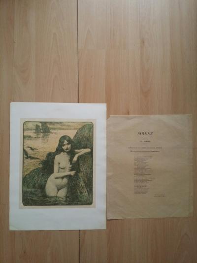 Charles GUERIN  - La sirène - Estampe en couleurs 2