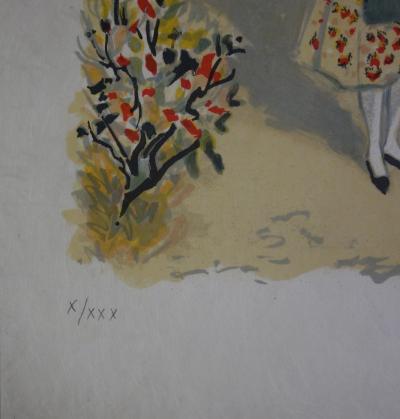 Yves BRAYER : La cueillette des olives - Lithographie originale signée /30ex 2