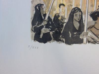 Yves BRAYER : A la lumière des cierges - Lithographie originale signée /30ex 2