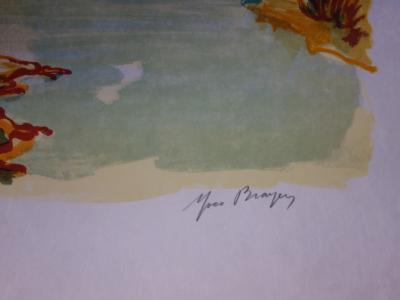 Yves BRAYER : Roulotte en Camargue - Lithographie originale signée /30ex 2