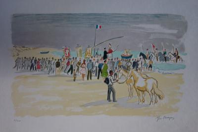 Yves BRAYER : Le Procession  - Lithographie originale signée au crayon 2