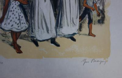 Yves BRAYER : La procession religieuse - Lithographie originale signée /30ex 2