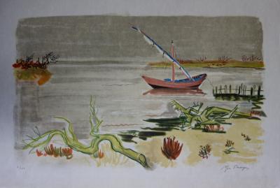 Yves BRAYER : Baie sauvage en Camargue - Lithographie originale signée /30ex 2