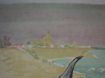 Yves BRAYER : Plage solitaire près de Saintes-Maries-de-la-Mer - Lithographie originale signée /30ex 2