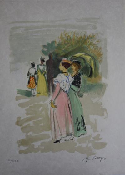 Yves BRAYER : Promenade à l’ombrelle - Lithographie originale signée 2