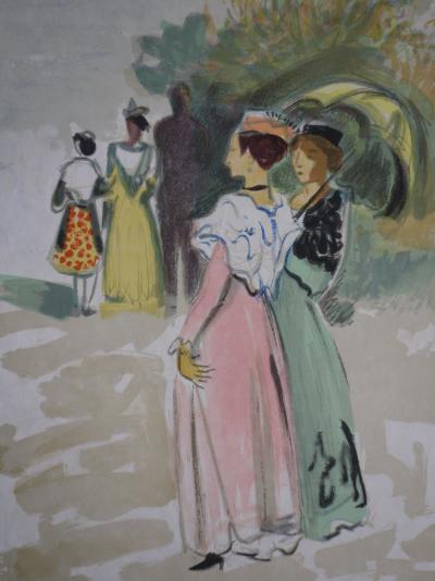 Yves BRAYER : Promenade à l’ombrelle - Lithographie originale signée 2