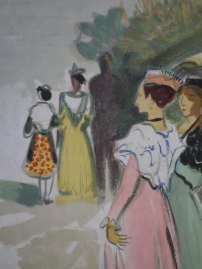 Yves BRAYER : Promenade à l’ombrelle - Lithographie originale signée 2