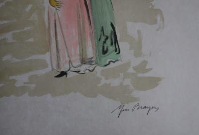 Yves BRAYER : Promenade à l’ombrelle - Lithographie originale signée 2