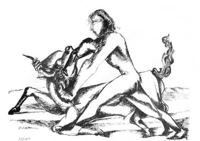 Ossip ZADKINE - Le taureau de Crête, 1960 - Lithographie originale signée au crayon 2