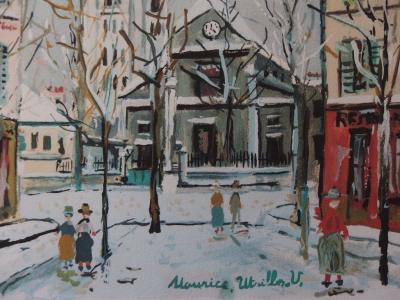Maurice UTRILLO - Saint Pierre de Montmartre en hiver, Lithographie signée 2