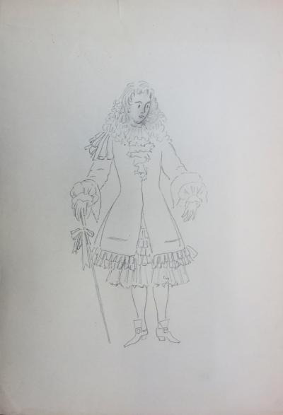 Suzanne LALIQUE - Courtisan de la cour, Dessin original signé 2