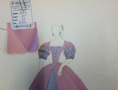 Suzanne LALIQUE (1892 -1989) - Costume de bal Dessin original signé 2