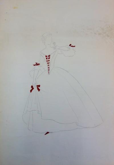 Suzanne LALIQUE (1892 -1989) - Costume de Mariane, Dessin original signé 2