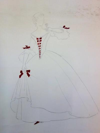 Suzanne LALIQUE (1892 -1989) - Costume de Mariane, Dessin original signé 2