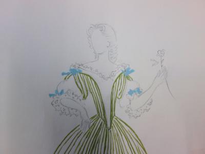 Suzanne LALIQUE (1892 -1989) - Costume d’Angélique, Dessin original signé 2