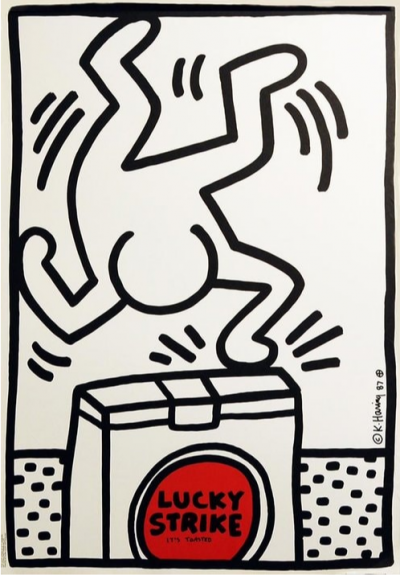 Keith HARING- Lucky Strike (Blanc), sérigraphie sur papier 2