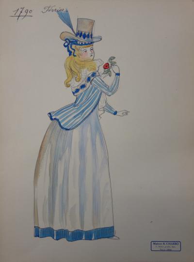 R. CHARBO - Robe de promenade, Dessin original signé 2