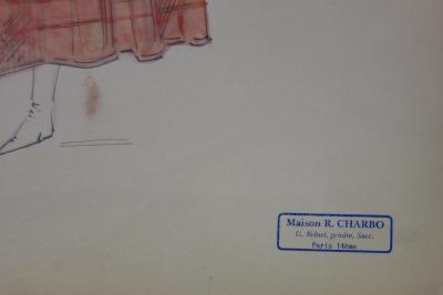 R. CHARBO - Jeune fille écossaise, Dessin original signé 2